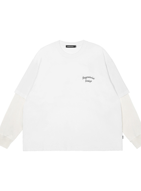 MYGE纵横四海奔马印花假两件长袖T恤