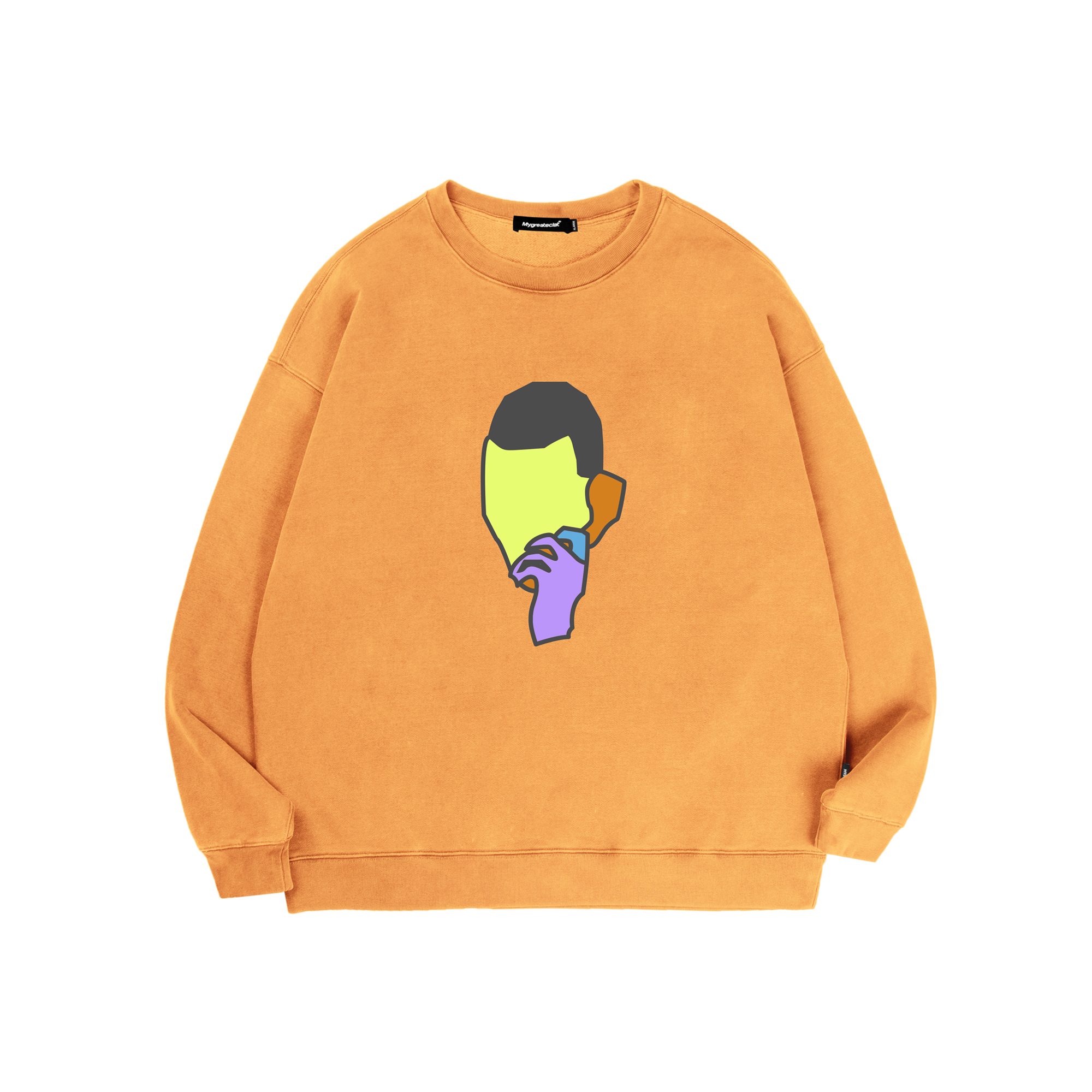 人像印花myge纯棉圆领卫衣