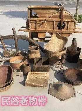 钟表？摄影木叉旧木耙老木桶农耕农具老物件古镇梨木耙铁耙古代