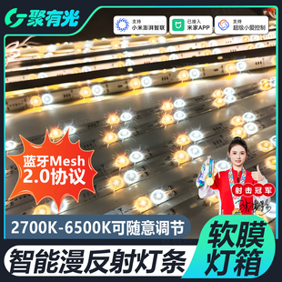 已接入米家APP三色双色温24V漫反射奢石大理石灯条软膜广告灯箱灯