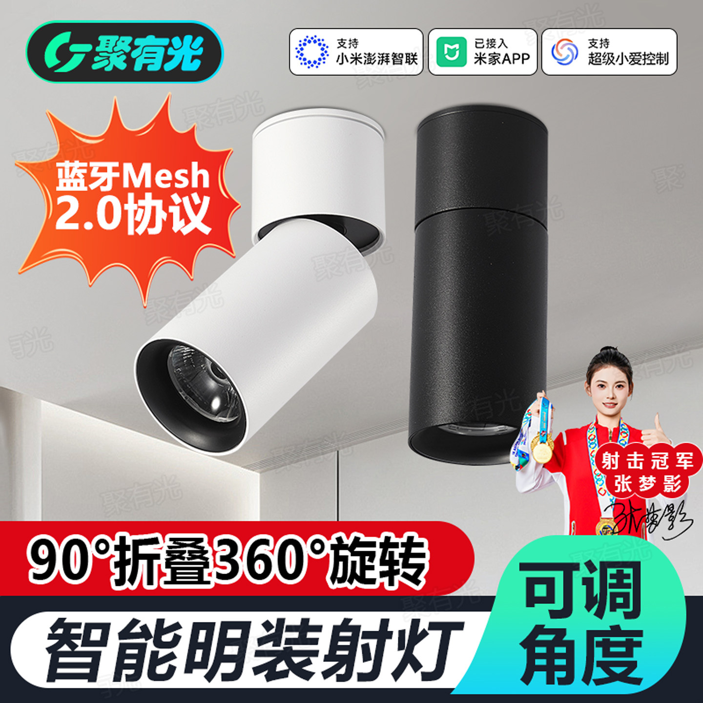 智能Mesh2.0明装射灯可调角度图片