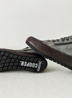 现捡大漏35/36.5/37帅款高端意产candice cooper全皮高帮厚底休闲