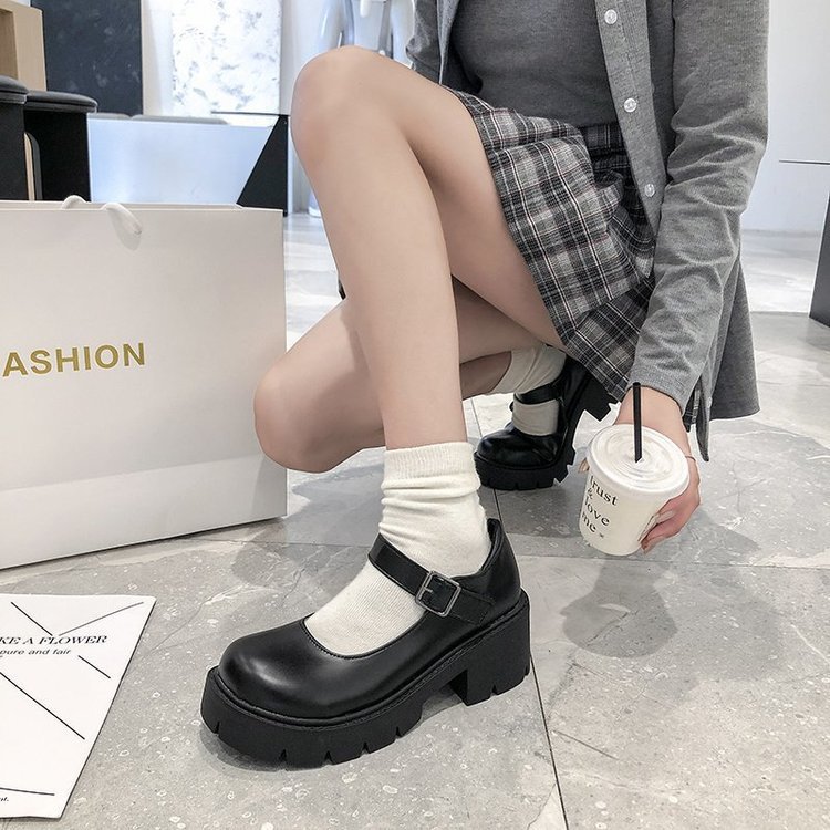 德国进口日系女jk制服鞋子增高厚底轻便玛丽珍高跟复古单鞋英伦