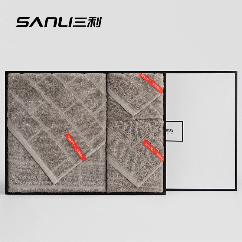 空中宝阁[新款三件套]三利毛巾塔罗方巾毛巾浴巾组合套装礼盒