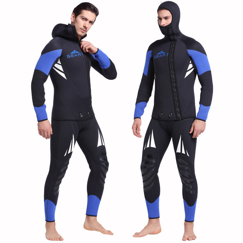 跨境5mm潜水服男连体带帽加厚保暖潜水衣冲浪衣浮潜服冬泳衣厂家