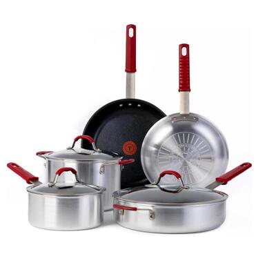 美国代购T-Fal VX3 Brushed Nonstick  Cookware Set 不粘锅套装