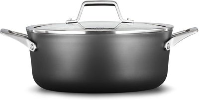 美国代购 calphalon premier 硬质氧化铝不粘锅荷兰锅汤锅带盖