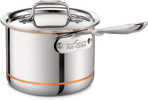 美国代购All-Clad Copper Core  Sauce Pan5层复合不锈钢铜芯汤锅