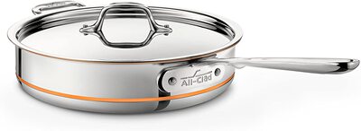 美国代购All-Clad Copper Core Sauté Pan5层复合不锈钢铜芯炒锅