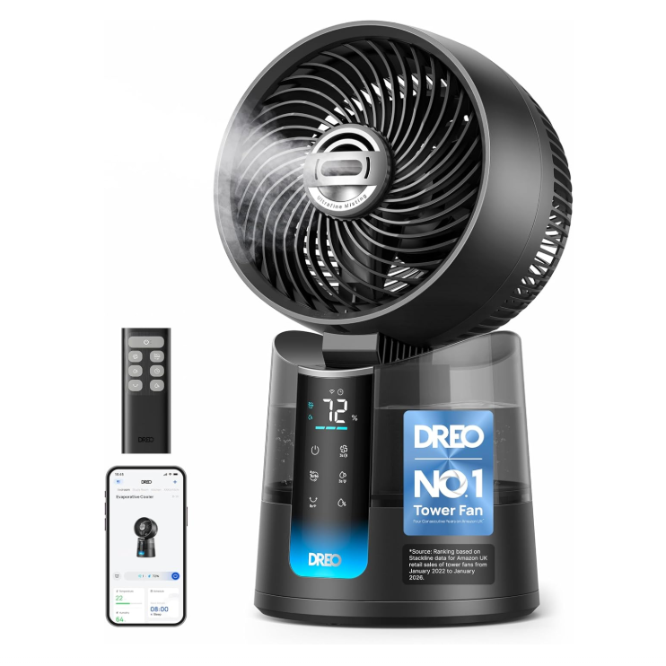 英国代购DREO TurboCool™ Misting Fan 516S 超声波冷雾电风扇