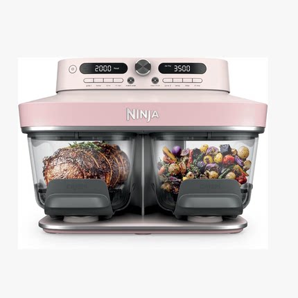 美国代购Ninja Crispi DualZone Glass Air Fryer 6合1空气炸锅