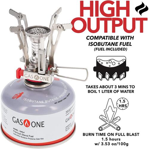 美国代购GasOne   Camping Stove 便携式小型野营异丁烷燃气灶
