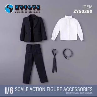 现货 1/6兵人偶套装模型 ZYTOYS 黑色西服西装 黑衣人西装套装