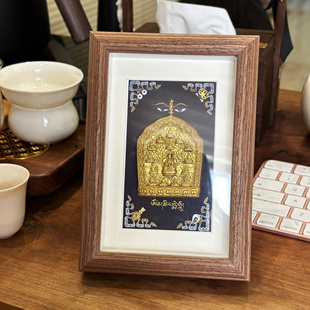 手绘唐卡擦擦相框摆台莲师八变大威德金刚多题材佛像装饰摆件