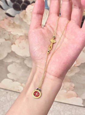 叶优里东方美学系列古法银般若眼如意吉祥项链纯银S925精致贵气