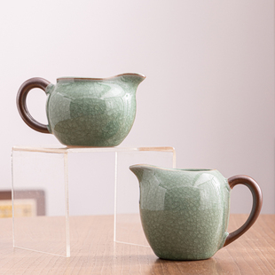 冰花釉汝窑茶海陶瓷茶具装公道杯开片汝瓷功夫泡茶主人分茶器家用