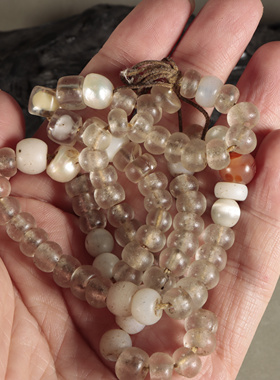 福利清代西藏老琉璃多宝手串男女饰品古珠手链55颗