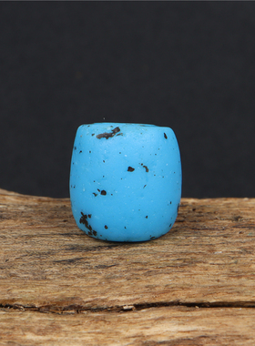 藏传包老清代蓝色老琉璃藏区老琉璃手串配珠配饰