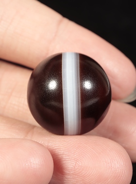 精品一线玛瑙药师珠精挑直径19.3MM单颗男女锁骨链手串配珠黑白