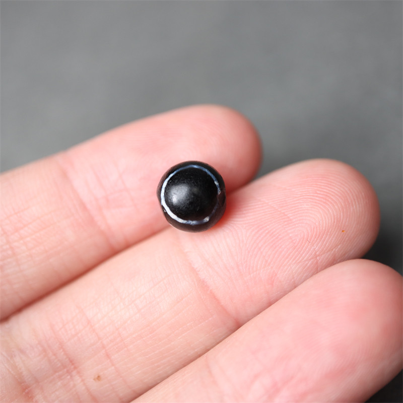 〓老〓藏传包老精品千年鬼眼天珠黑白分明镶蚀鬼眼图腾PYU天珠