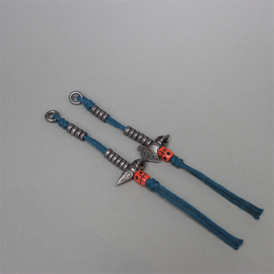 藏式手工寒铁材记数侧挂文玩珠串挂饰星月紫檀DIY配饰金刚杵钺刀