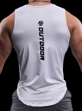 霸道肌肉男士户外运动健身跑步训练衣服无袖背心中弹上衣新款