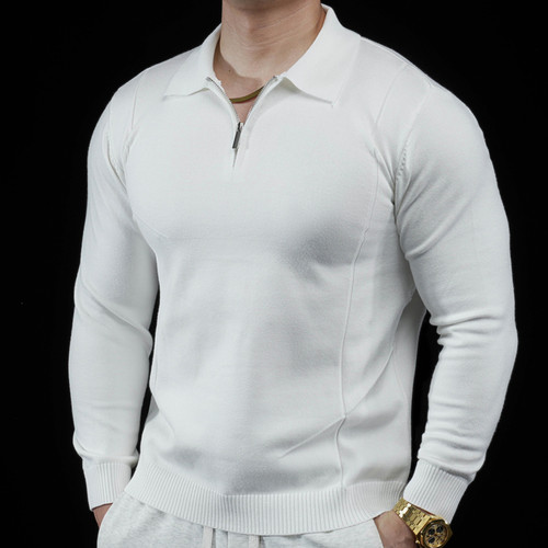 男士polo领针织衫打底毛衣秋冬