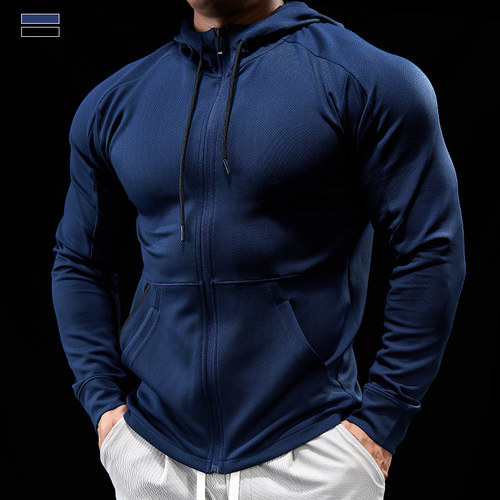 霸道肌肉运动休闲男连帽防风外套