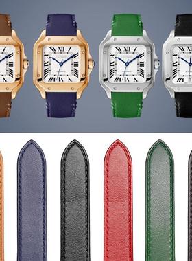 原厂适用Cartier卡地亚手表表带山度士快拆系列W2SA0007中号真皮