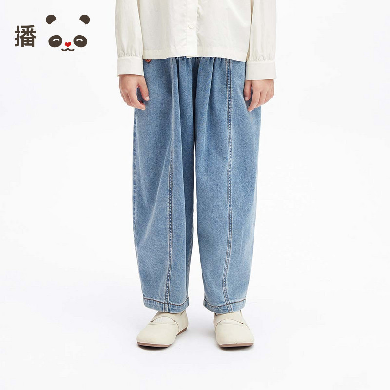 播broadcute童装儿童牛仔裤舒适男女童原创设计萝卜裤长裤春秋季图片