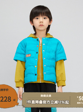 播broadcute童装羽绒服秋季新款羽绒短袖外套背心男女童KEQ3R438