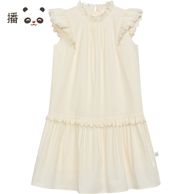 播broadcute童装连衣裙2024春夏新款女童花边设计裙子KGR2L844