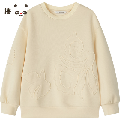 播broadcute童装2024早秋新款男女童套头卫衣可爱上衣KER3ID0063