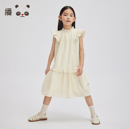 花边领口，A字版型
