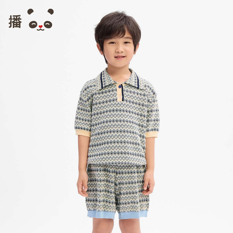 播broadcute男童POLO套头针织衫图片