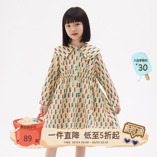 娃娃领童装连衣裙可爱播童装卡通