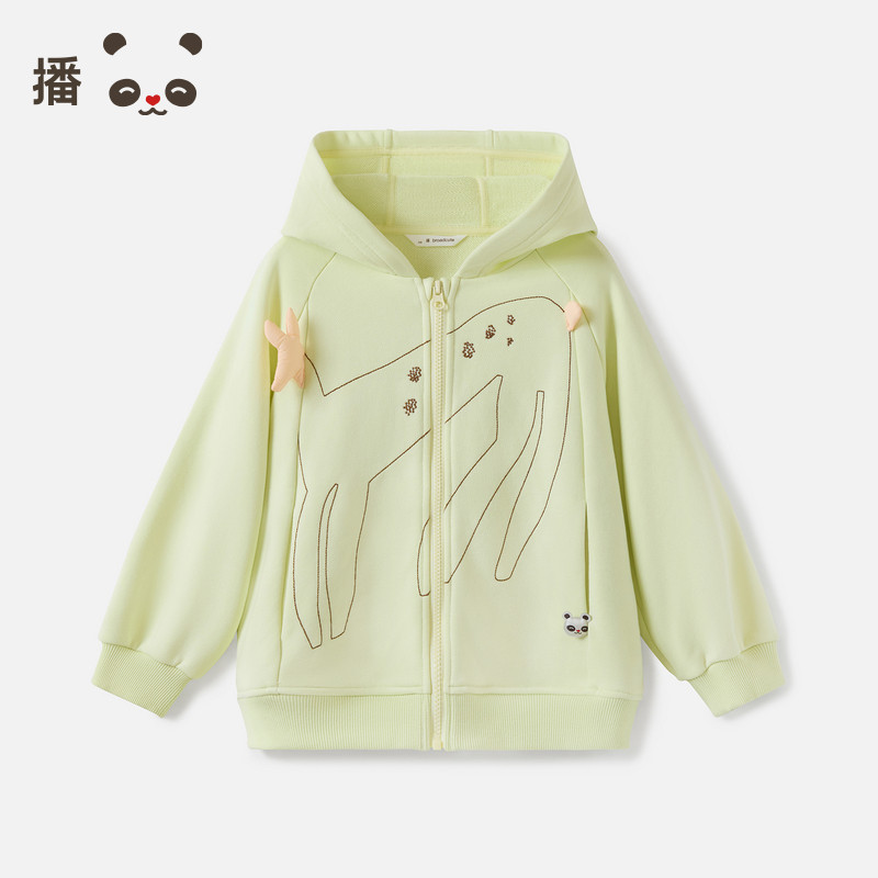 抽象绣花图案立体填充连帽卫衣图片