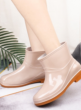 雨鞋女款成人防水防滑牛筋底外穿时尚款工作低筒胶鞋雨靴套鞋女士