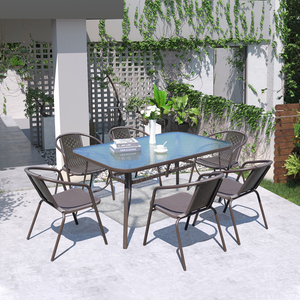 阳台户外露天椅子藤室带伞