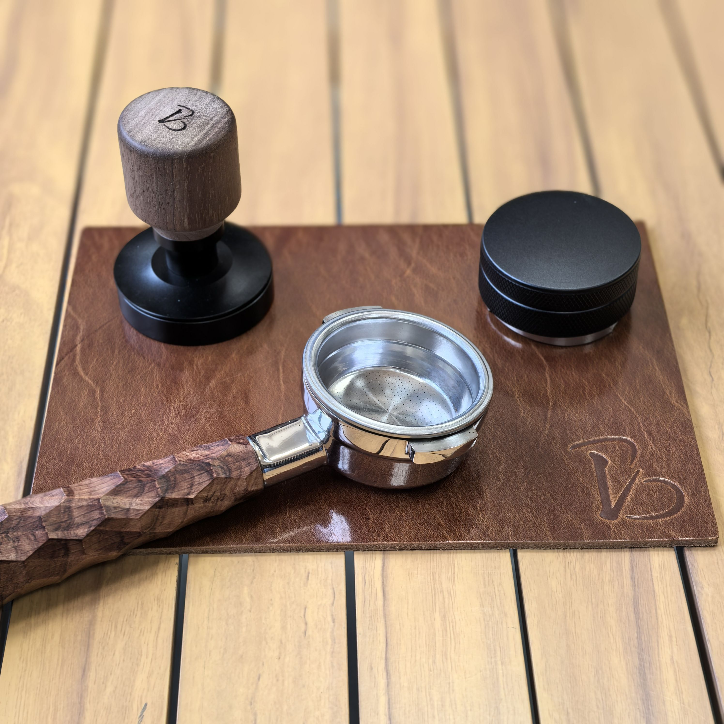 VanseerBarista咖啡器具垫头层植鞣油蜡牛皮垫 干泡茶垫