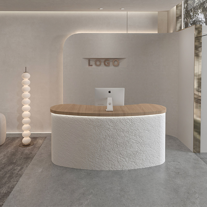 现代服装店吧台收银台美容院前台接待台奶油风吧台采耳洗脸吧前台