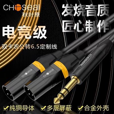 秋叶原6.5转卡农线麦克风y音频线