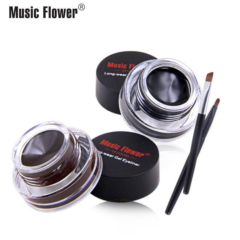 MusicFlower持妆防水不晕染化妆品眼线膏黑色+棕色1007（仅供外销