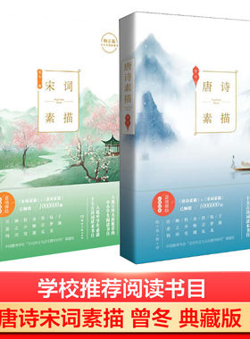 唐诗素描+宋词素描 共两本 曾冬意境读本 中国古诗词鉴赏 古代诗词文学中学生小学生初中生课外读物辞典诗歌 湖南文艺出版社