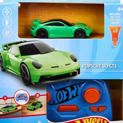 正版HotWheels风火轮遥控益智充电迷你赛车1:64保时捷特斯拉