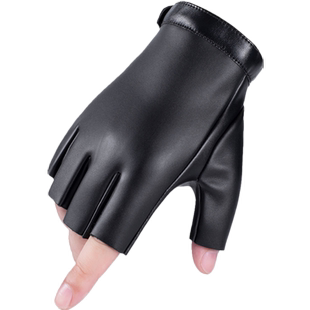 手套男士秋冬季保暖加绒加厚户外骑行摩托开车防水防风半指皮手套