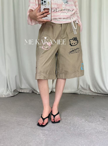 ME KAKAMEE夏新品美式大口袋KT设计七分工装裤休闲牛仔裤C0863
