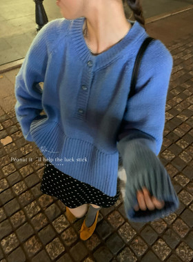 peanut花生家冬新款韩版少女纯色针织保暖简约针织衫毛衣 1286