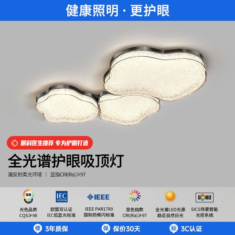 客厅灯主灯吸顶灯现代简约大气LED卧室灯饰创意极简大灯中山套餐