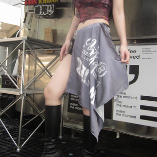 尤嘻岛美式复古灰色嘻哈儿童街舞头巾包头女小方巾抹胸丝巾腰带